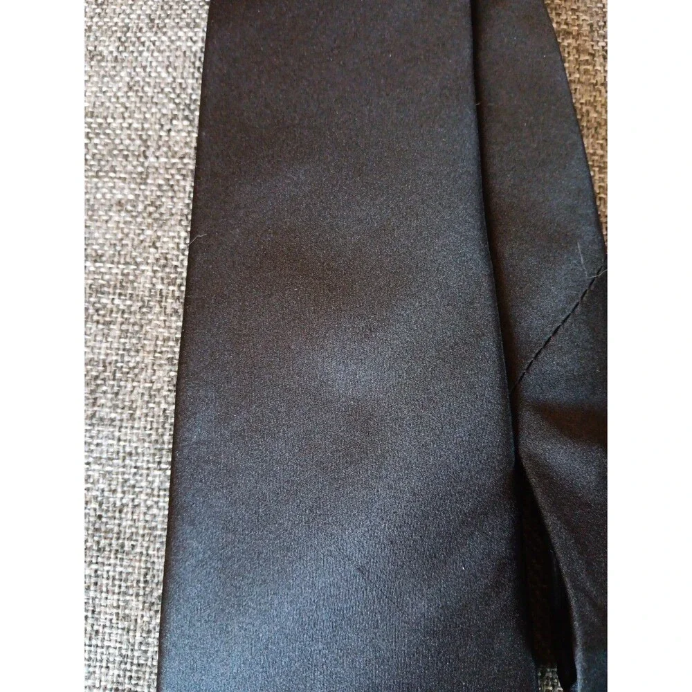 Tie 70s 80s 90s Y2K Mens Perry Ellis Silk Black 3.5 Wide 59 Long